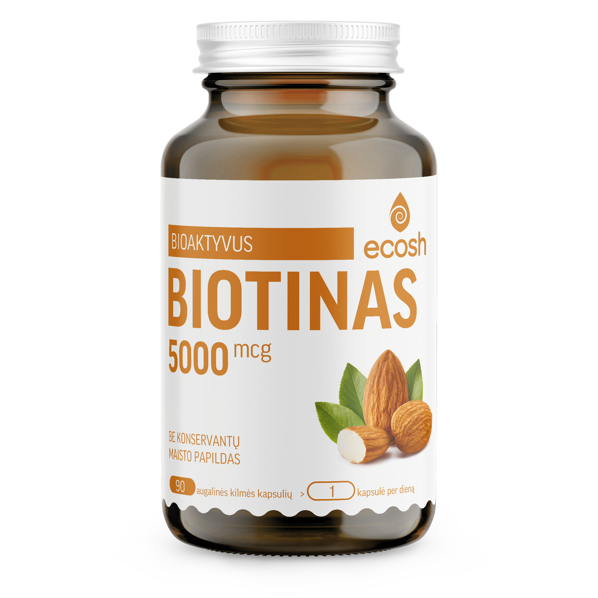 ECOSH bioaktyvus Biotinas, 90 kapsulių