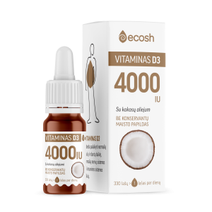 ECOSH vitaminas D3 su kokosų aliejumi 4000TV, 10ml
